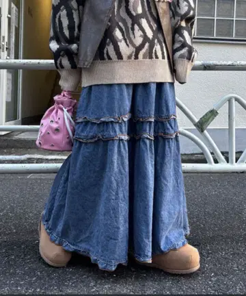 CIAOPANIC 차오패닉 빈티지 데님 캉캉 스커트 새상품급