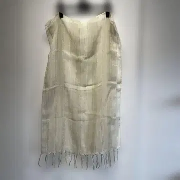 아이보리 스트라이프 프린지 스톨