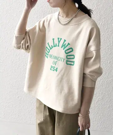 SHIPS any 로고 돌먼 숏 맨투맨