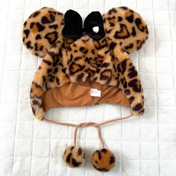 디즈니 미니 레오파드 무늬 팬캡