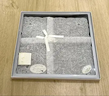 미사용 새상품 스와토 자수 화이트 자수 레이스 손수건