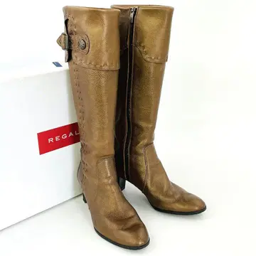 REGAL 롱 부츠 24.5cm 천연 가죽 가죽 힐 5.5cm