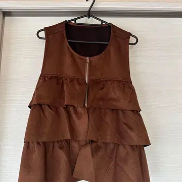 브라운 프릴 슬리브리스 베스트