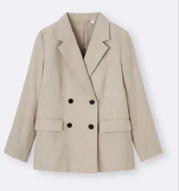 더블 브레스트 자켓 새상품 베이지 지유 GU S 사이즈