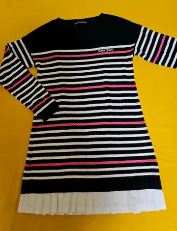 [ MARY QUANT 스트라이프 니트 원피스 긴팔 ]