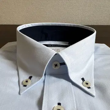 새상품 수트 컴퍼니 긴팔 드레스 셔츠 S 블루 버튼 다운 37/80