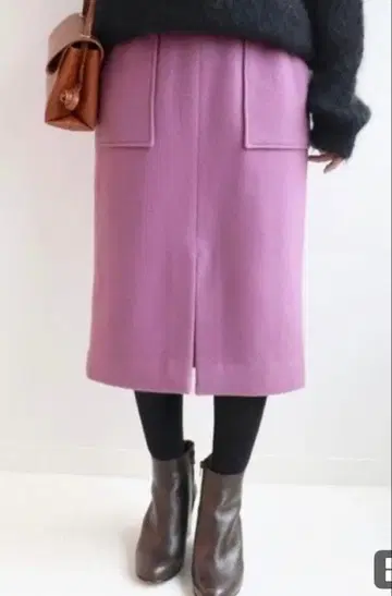 SLOBE IENA 모사 타이트 울 미디 스커트