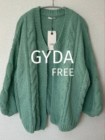 [ 택 포함 새상품 ] GYDA 볼륨 슬리브 니트 가디건 FREE