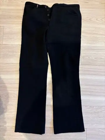 캐롤 크리스찬 포엘 블랙 나일론 울 혼방 롱 팬츠