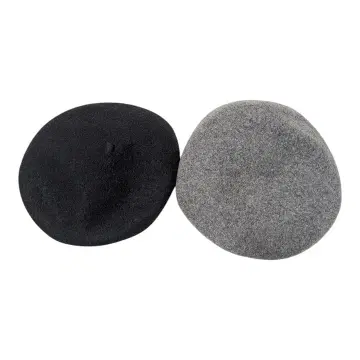 초특가 울 소재 & 울 나일론 베레모 블랙과 그레이 2종 세트