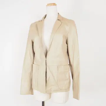 Y2082*갤러리 바이 양가죽 가죽 자켓 베이지