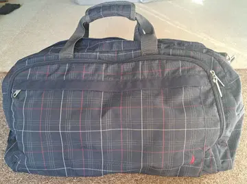 EastBoy 네이비 체크 무늬 보스턴 백