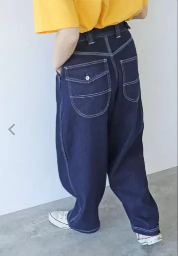 PARICI M 네이비 와이드 팬츠 하이웨스트