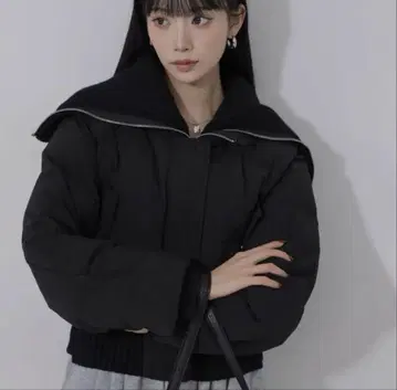 me+em select 집업 레이어드 숏 다운 블루종 아우터