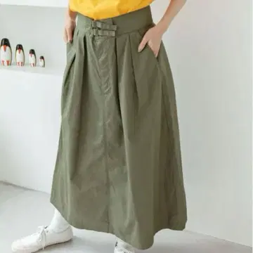 parici 팰리시 개버 밀리터리 스커트 플레어 카키