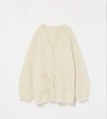 Eaphi SHAGGY KNIT CARDIGAN ivory