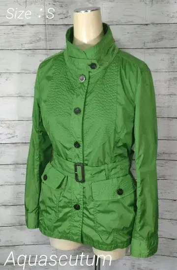 새상품급 Aquascutum 벨트 달린 휴대용 자켓 레인 자켓