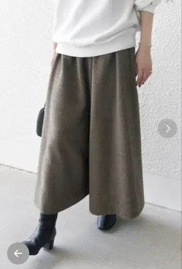 SHIPS any 울라이크 개더 큐롯 팬츠 베이지