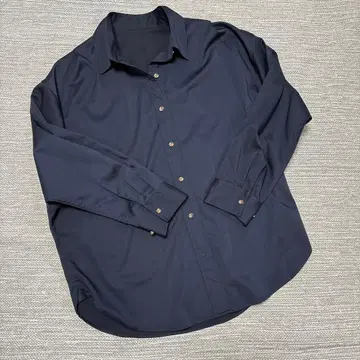 LOUNGEDRESS 라운지 드레스 새틴 BIG 셔츠 네이비