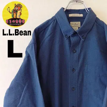 USA 구제 의류 L.L.Bean 플란넬 셔츠 L 블루 블랙 체크