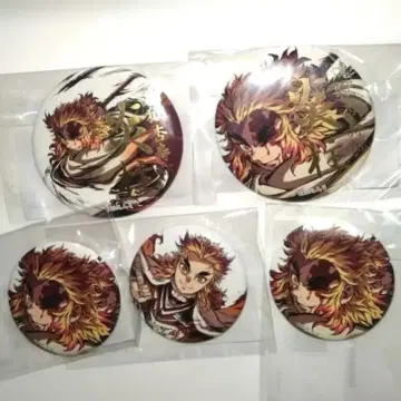 렌고쿠 쿄쥬로 캔뱃지 5개 세트 WEB 복권 염주 막간화집