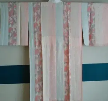 이중 기모노 순수 실크 나가주반 우키요에 패턴