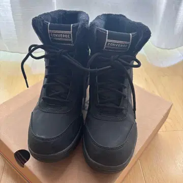 CONVERSE 컨버스 퍼 달린 부츠 스노우 부츠 블랙 24.5cm