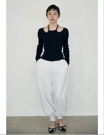 MEER. RIB HEM SWEAT PANTS / WHT