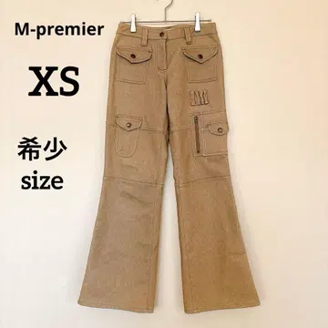 M-premier 카고 팬츠 34 베이지 플레어 허리 롱 레그 캐주얼