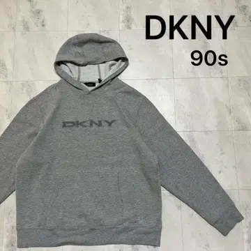 90s DKNY 다나카란 후드 맨투맨 풀오버 자수 아메카지