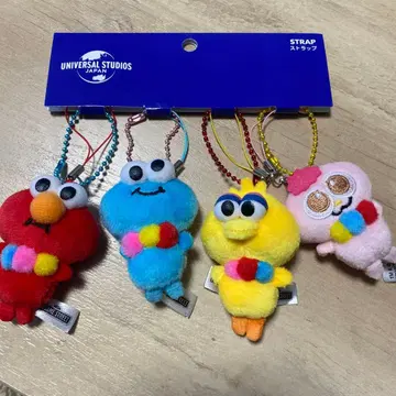 USJ 세서미 스트릿 스트랩 마스코트 4개 세트 엘모, 쿠키 몬스터