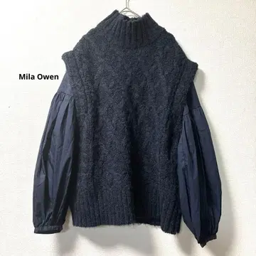 Mila Owen 케이블 니트 베스트 & 퍼프 슬리브 풀오버 2SET