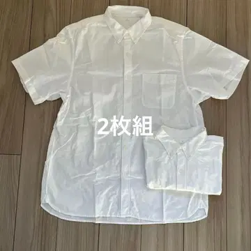 무인양품 남성용 버튼 다운 셔츠 반팔 2장 세트