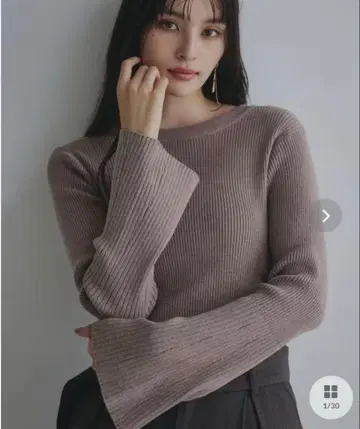 새상품 The shop TK 플레어 슬리브 리브 니트