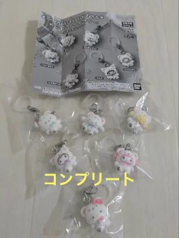 산리오 캐릭터즈 메지루시 액세서리 포근포근 스노우 전 6종 컴플리트