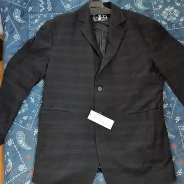 스트라이프 블랙 테일러드 자켓