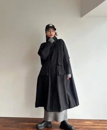 방수 롱 레인코트 블랙