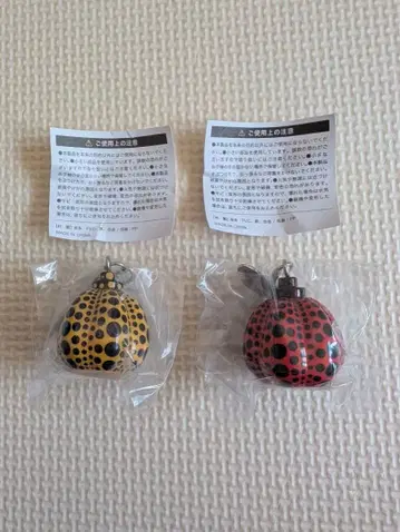 쿠사마 야요이 호박 키링 빨간색 노랑 참 도트 YAYOI