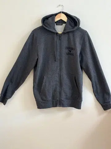 엠포리오 아르마니 EMPORIO ARMANI 그레이 풀 집업 후드티