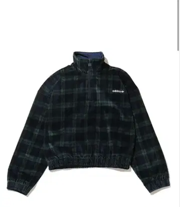 아디다스 타탄 체크 코듀로이 하프 지퍼 L 사이즈