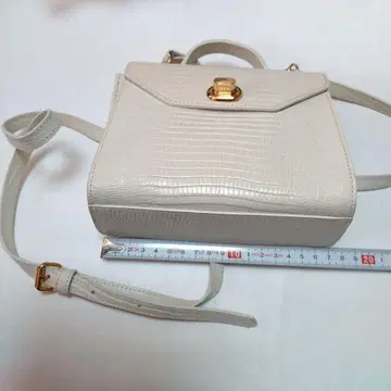 아이보리 크로커다일풍 숄더백