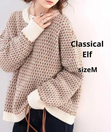 Classical Elf 2way 자카드 무늬 루즈핏 니트탑