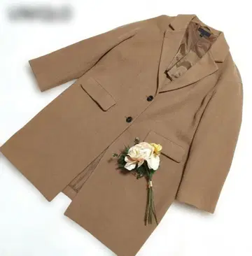 유니클로 루즈핏 울 블렌드 빅 실루엣 테일러드 코트 L 34