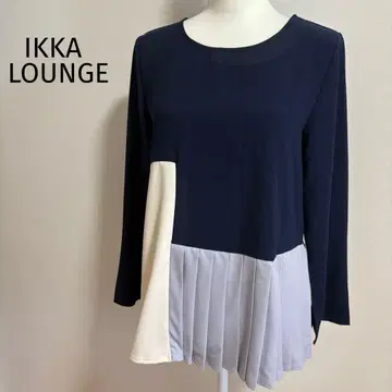 이카 라운지 풀오버 레이어드 스타일 디자인 플리츠 네이비 M 새상품급