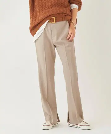 [새상품] plage 소모 사이드 슬릿 팬츠 플라주