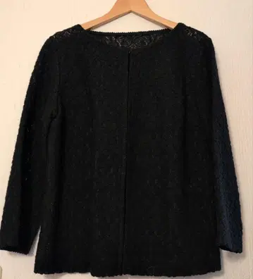 미착용 블랙 가디건 울 레이스