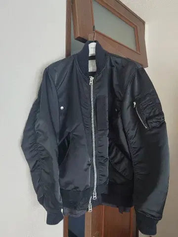 sacai 패브릭 콤보 FABRIC COMBO MA-1 블랙 1