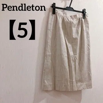 Pendleton [ 5 ] 베이지 플리츠 스커트 스커트 심플 무지