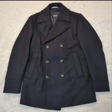 [ 시착만 한 상품 ] BOSS 네이비 더블 브레스트 피코트