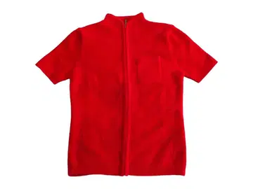 빨간색 반팔 (앞면: 모헤어, 뒷면: 니트) 지퍼 달린 포켓 있음